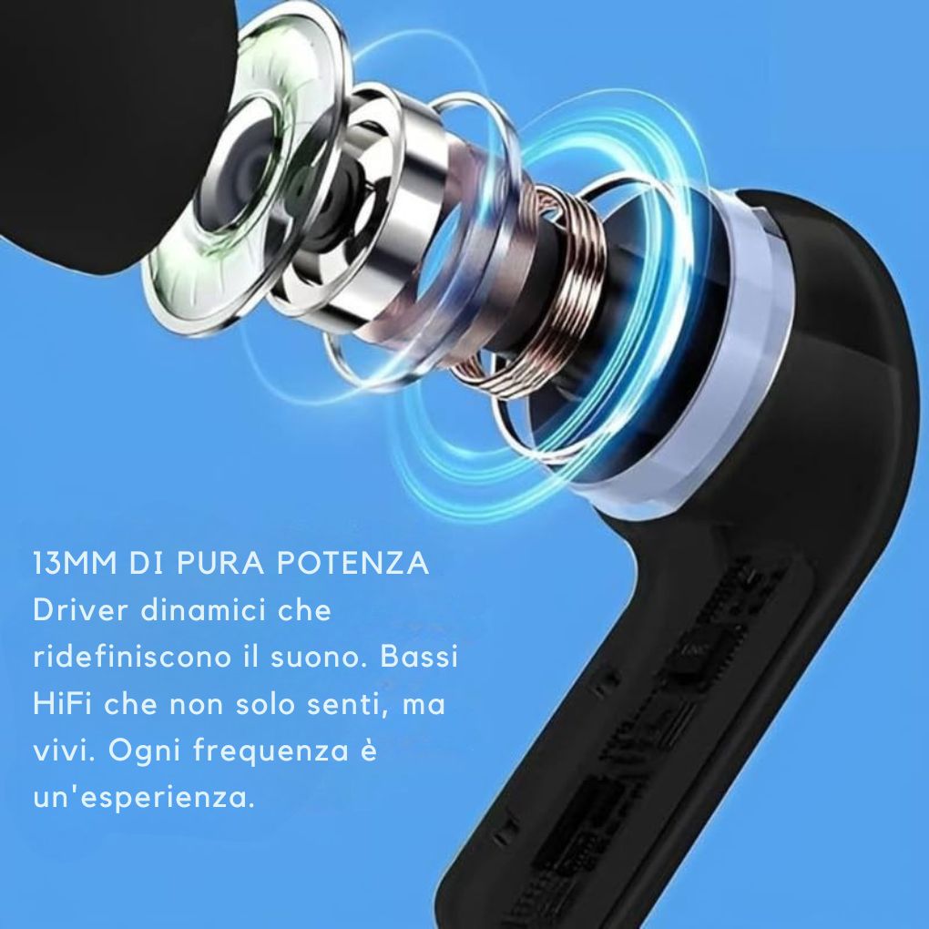 Sezione interna auricolari TWS chip e membrane